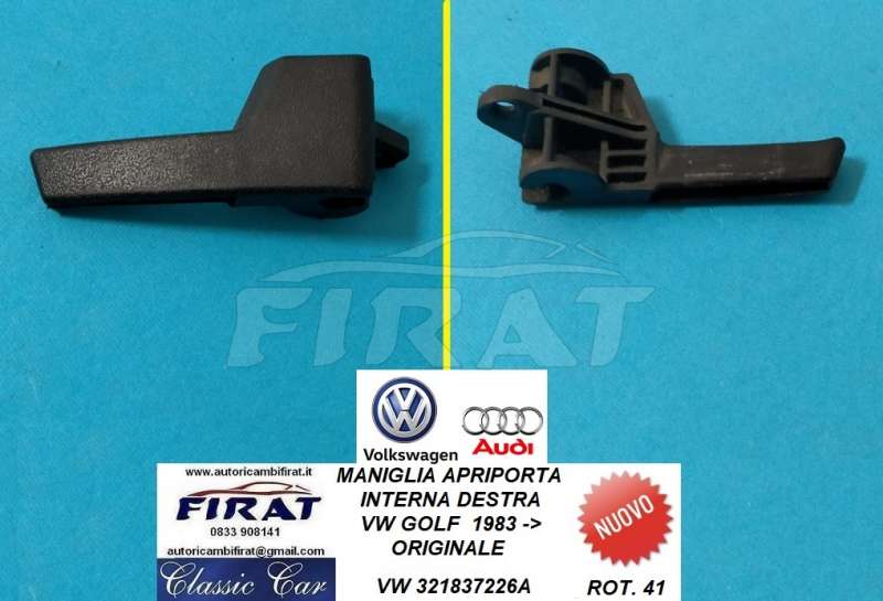 MANIGLIA APRIPORTA VW GOLF 83-> INT.DX (321837226A)